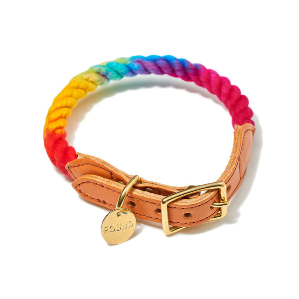 FOUND Prismatic Ombre Cotton Rope Cat & Dog Collar