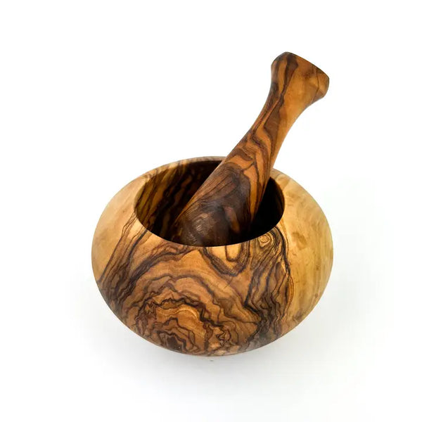 Small Olive Wood Mortar & Pestle