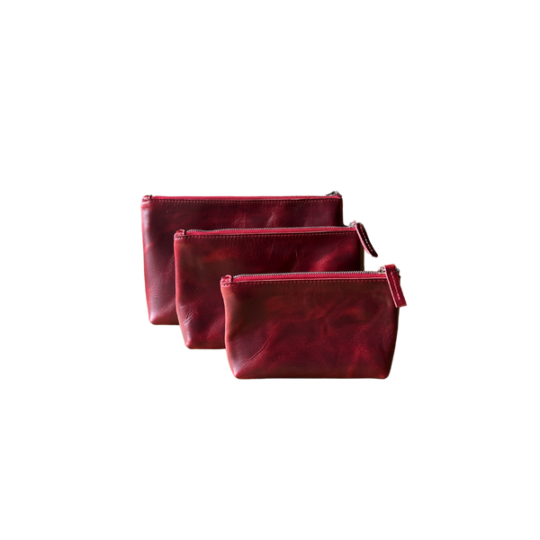 Oxblood Leather Stash Pouch