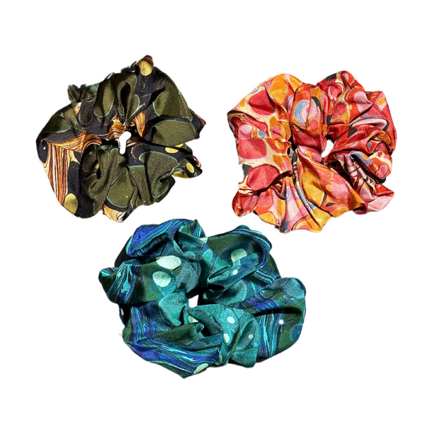 Marbled Silk Scrunchie