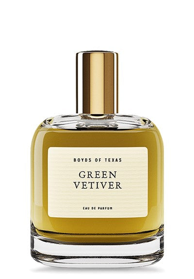 Boyd's of Texas Green Vetiver eau de parfum bottle on a white background
