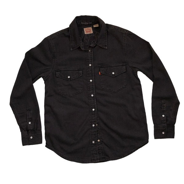 Rattlesnake Black Denim Pearl Snap Shirt x Fancy Pony Land