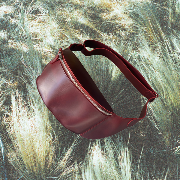 Leather Crossbody Bag in Oxblood